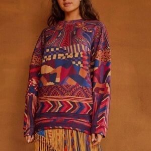 FARM RIO TUNIC SWEATSHIRT SMALL OVERSIZED fit